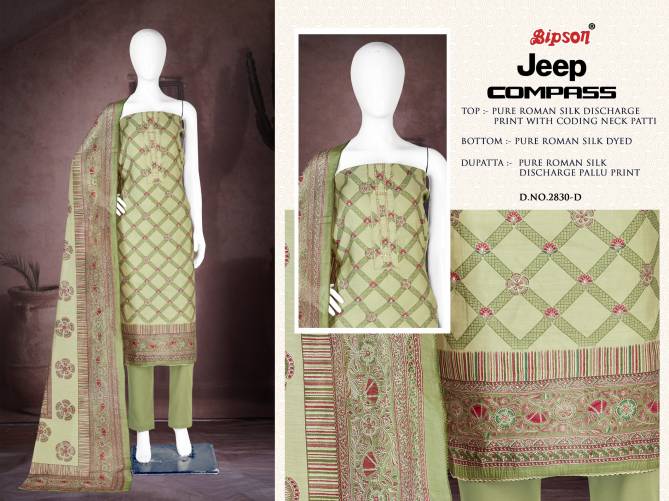 Jeep Compass 2830 By Bipson Roman Silk Printed Printed Dress Material Wholesale Price In Surat